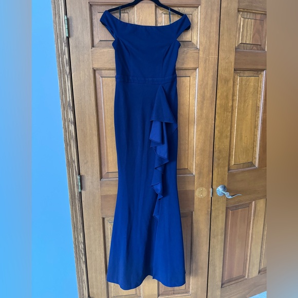 Lulus Dresses & Skirts - Lulu's Navy Blue Off-Shoulder Maxi Dress